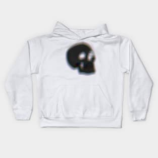 Blurry Black 3D Skull Kids Hoodie